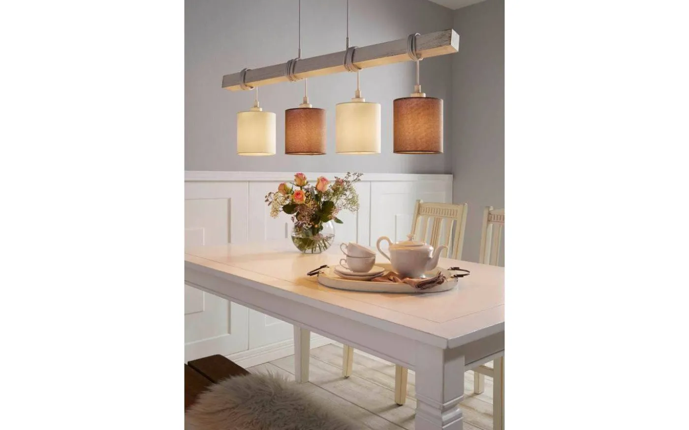 Townshend Taklampa 100cm 4L Vit/Patina/Brun