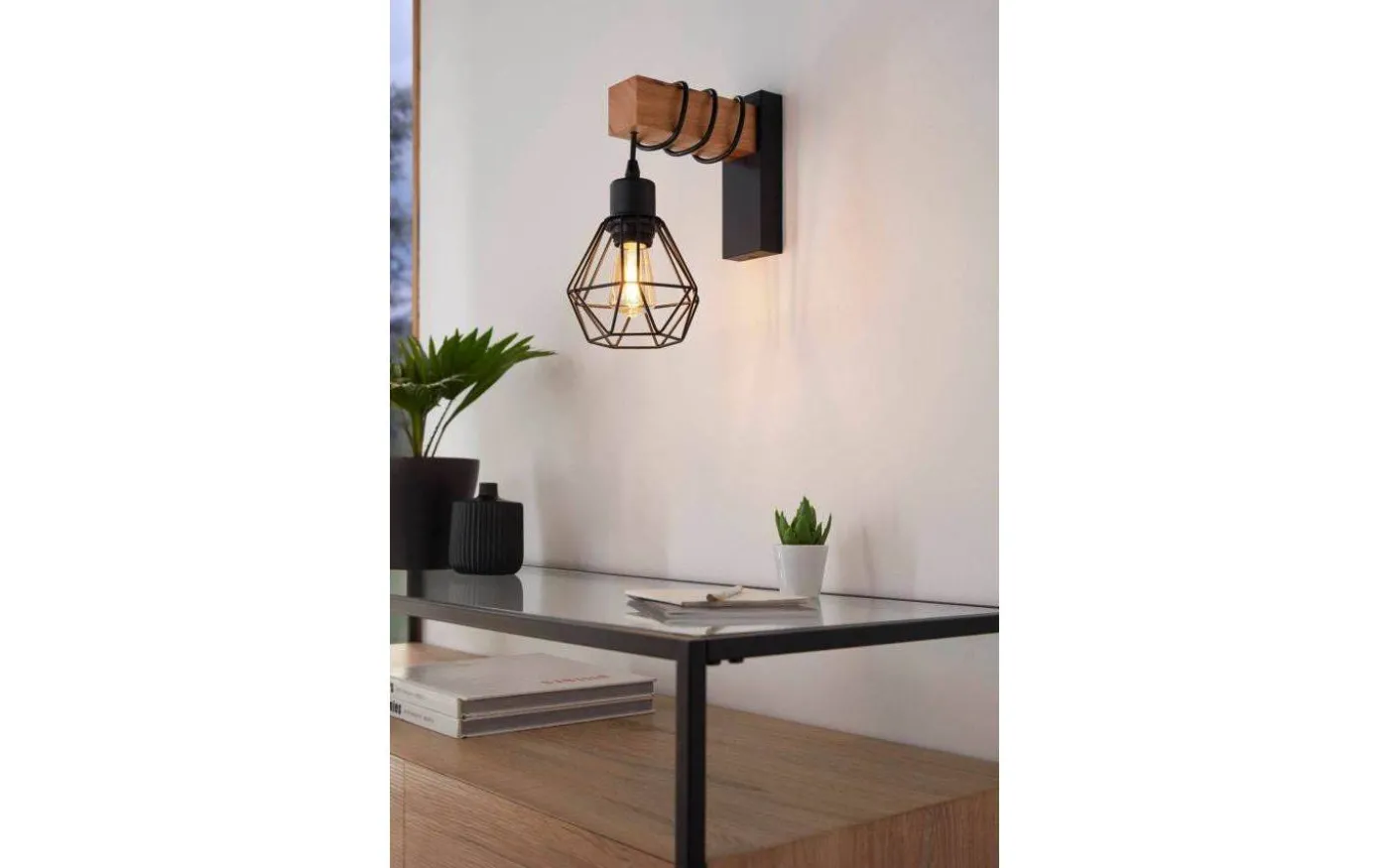 Townshend Vägglampa Trä/Svart