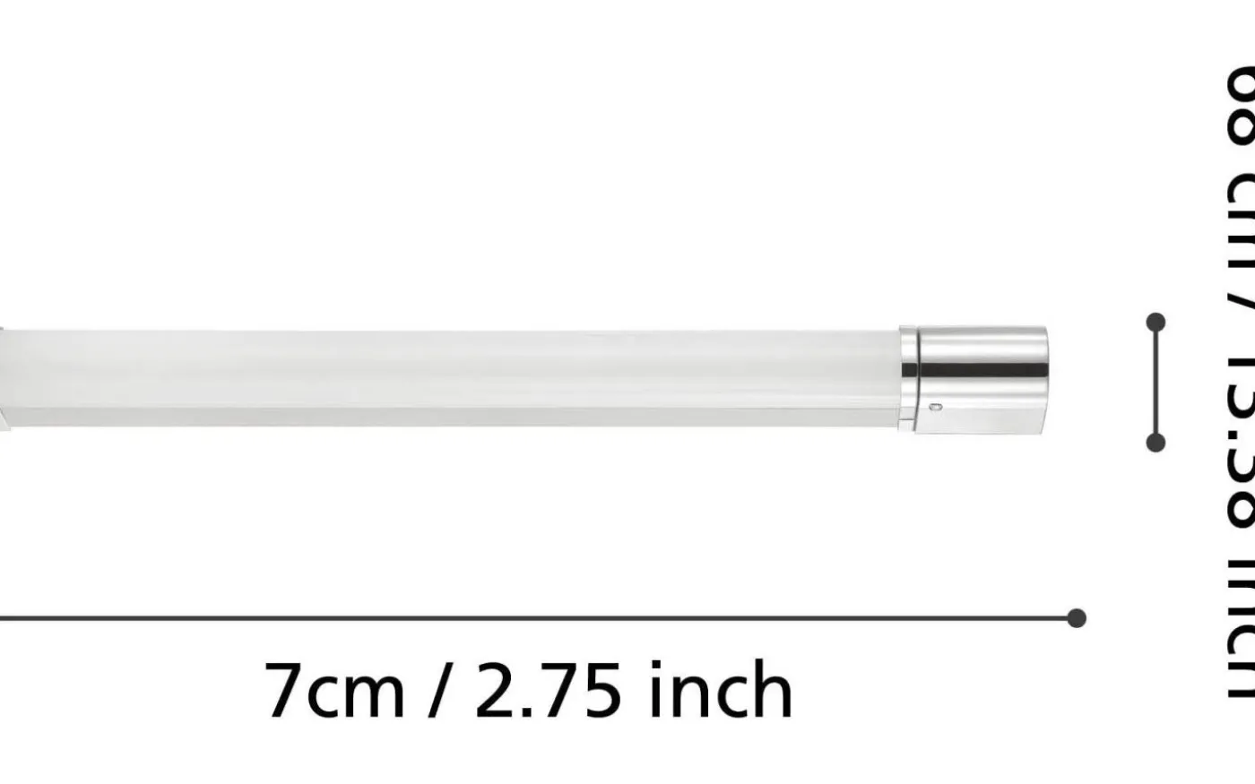 Tragacete 1 Spegelbelysning med Uttag 68cm LED 4000K 15W Silver IP44