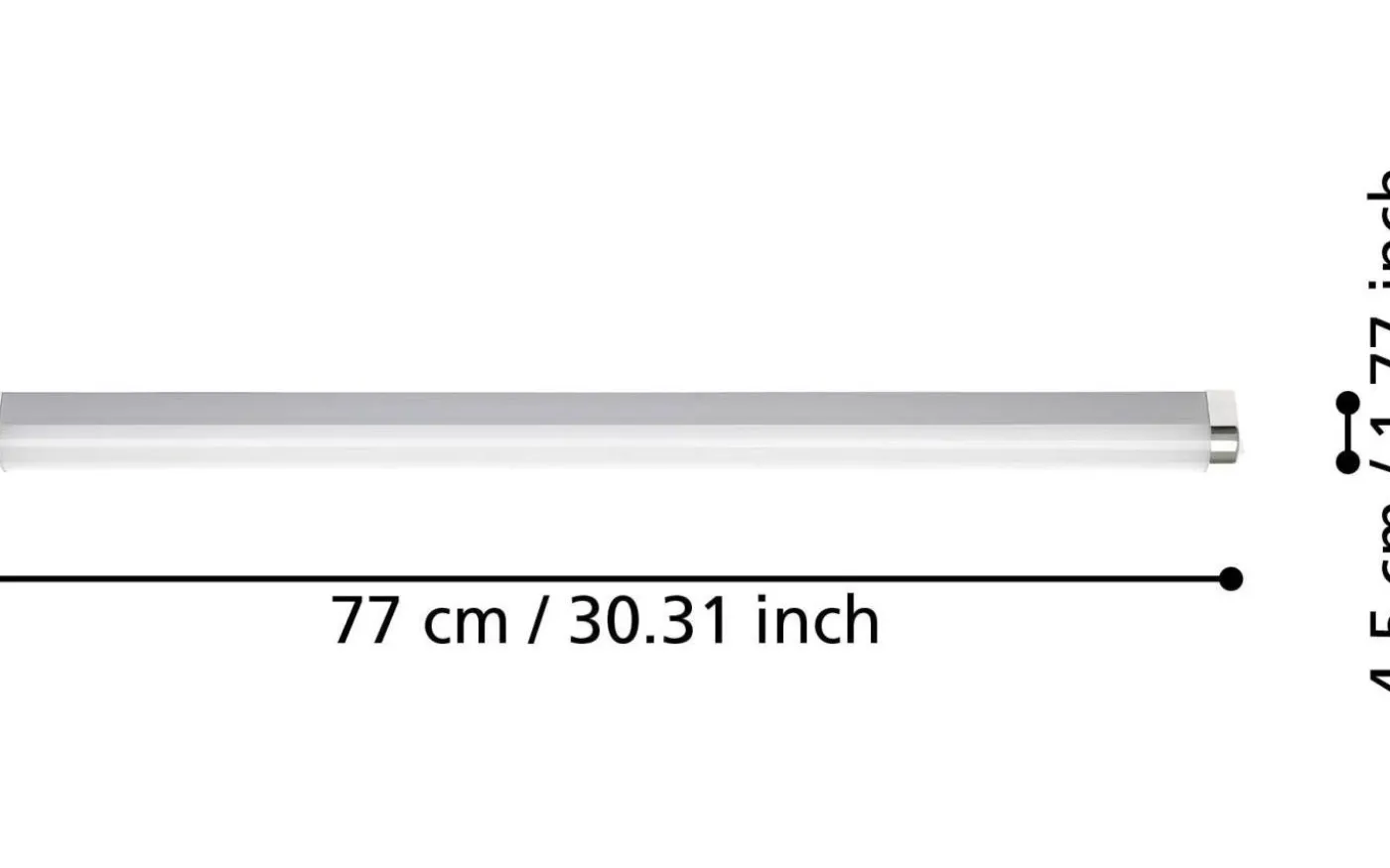 Tragacete Spegellampa 77cm LED 4000K 18,5W Silver IP44