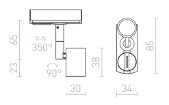 Trica 1-Fas Spotlight GU10 Vit