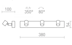 Trica III Takspotlight 3L Vit