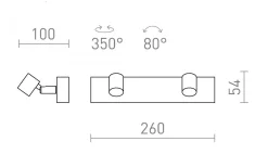 Trica III Vägglampa 2L Vit