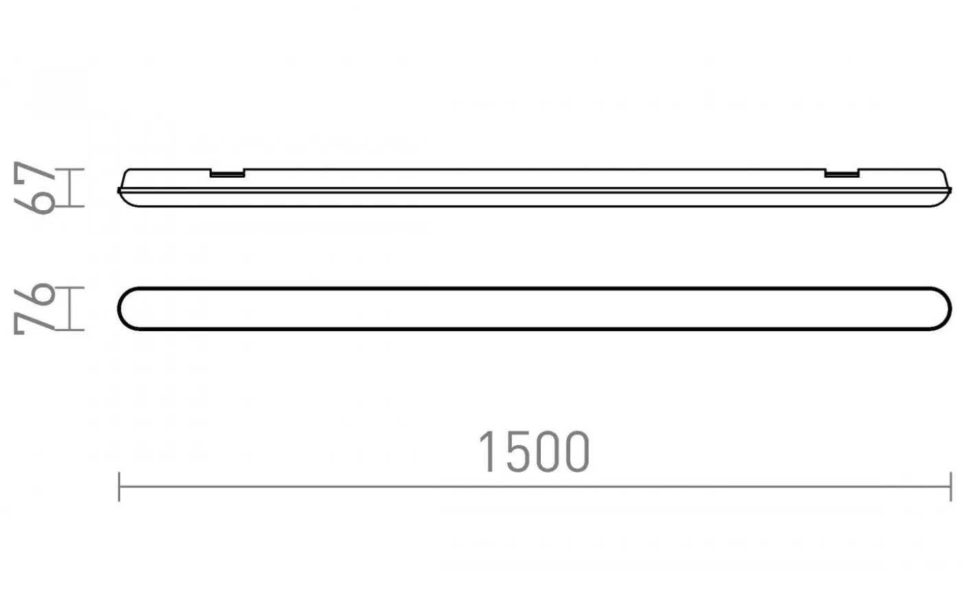 Trident Pro LED-Armatur 150cm 7800lm 60W 4000K IP65