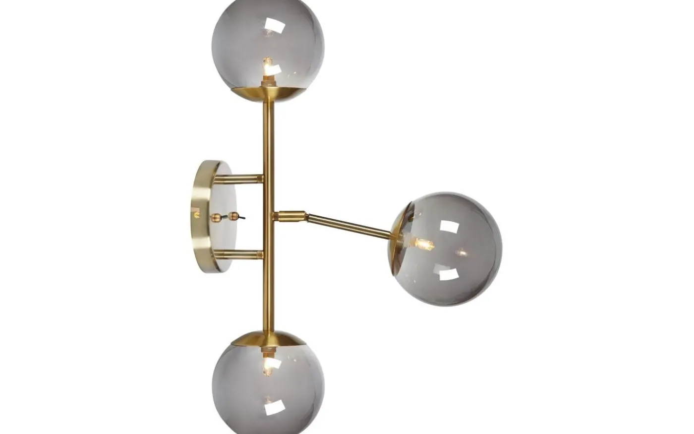 Trinity Vägglampa 3L 60cm Mässing/Rökfärgad