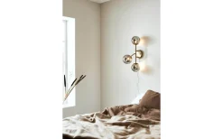 Trinity Vägglampa 3L 60cm Mässing/Rökfärgad