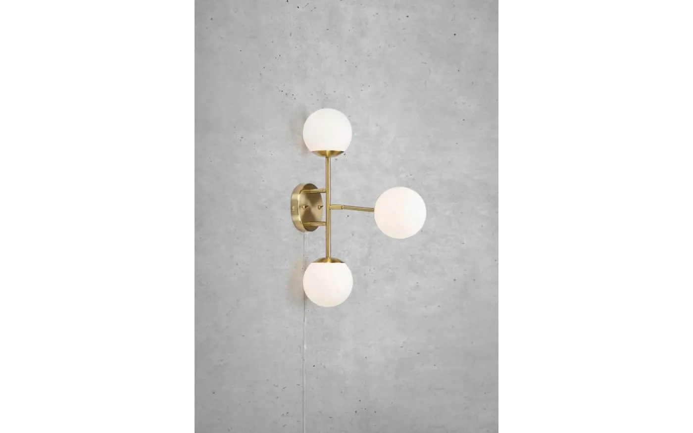 Trinity Vägglampa 3L 60cm Mässing/Vit