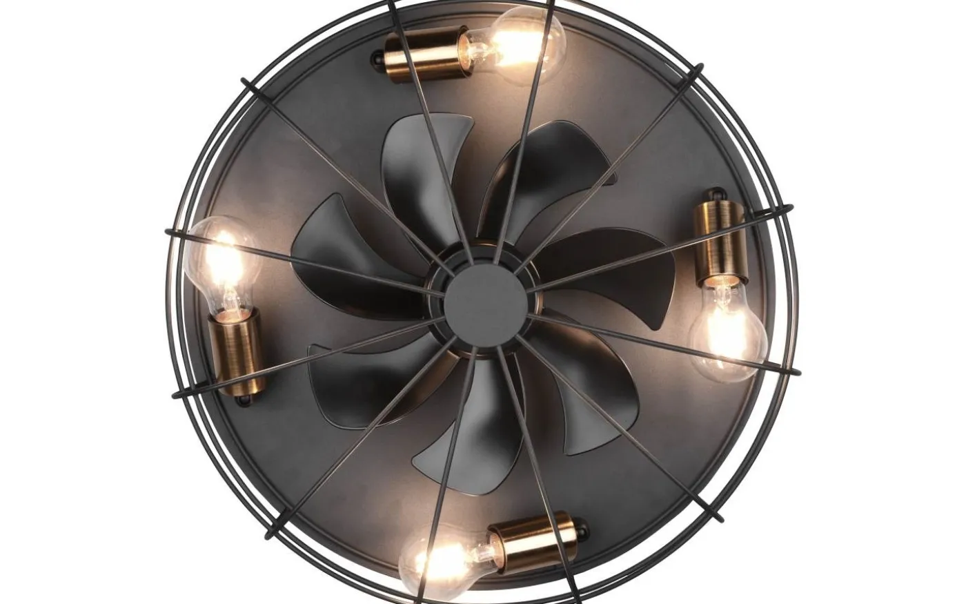 Trondheim Takfläkt 48cm 4xE27 mattsvart