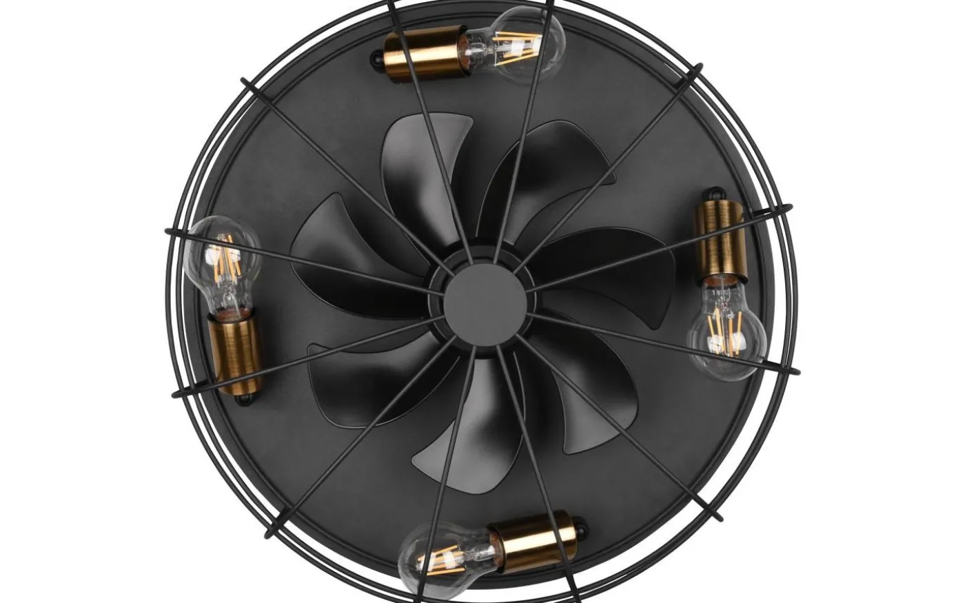 Trondheim Takfläkt 48cm 4xE27 mattsvart