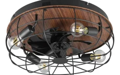 Trondheim Takfläkt 48cm 4xE27 matt svart/trä