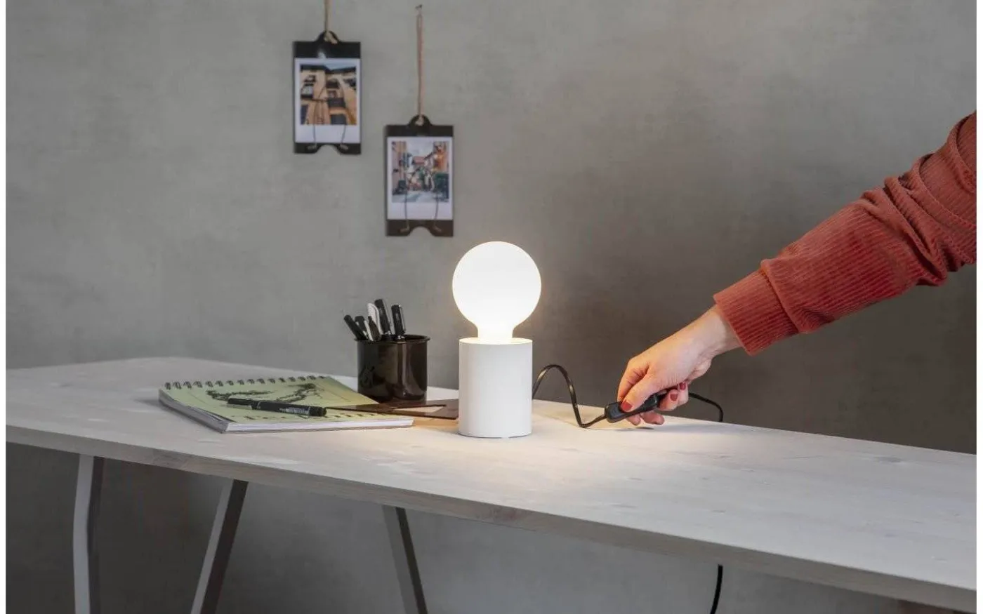 Tub Bordslampa E27 10cm Vit