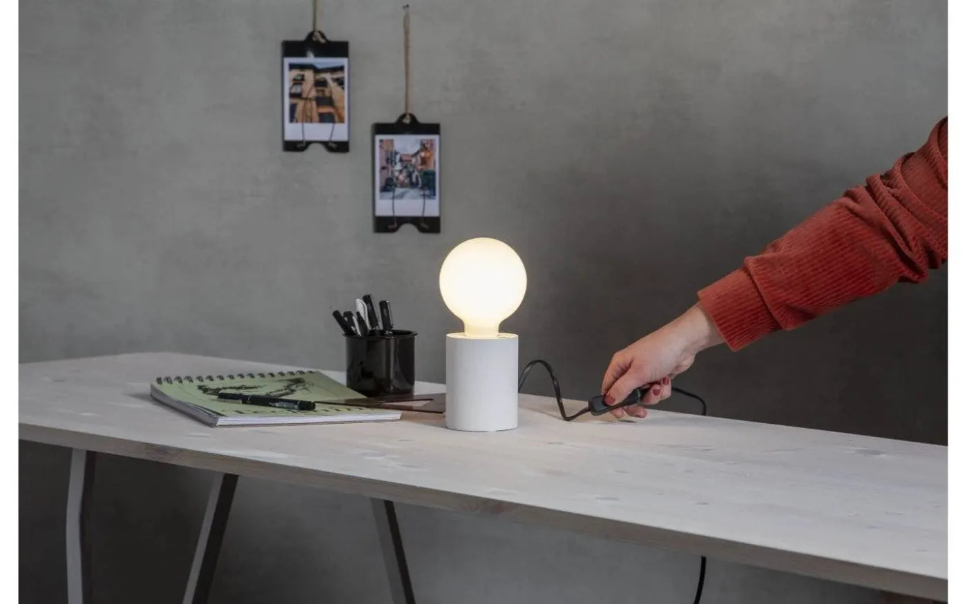 Tub Bordslampa E27 10cm Vit