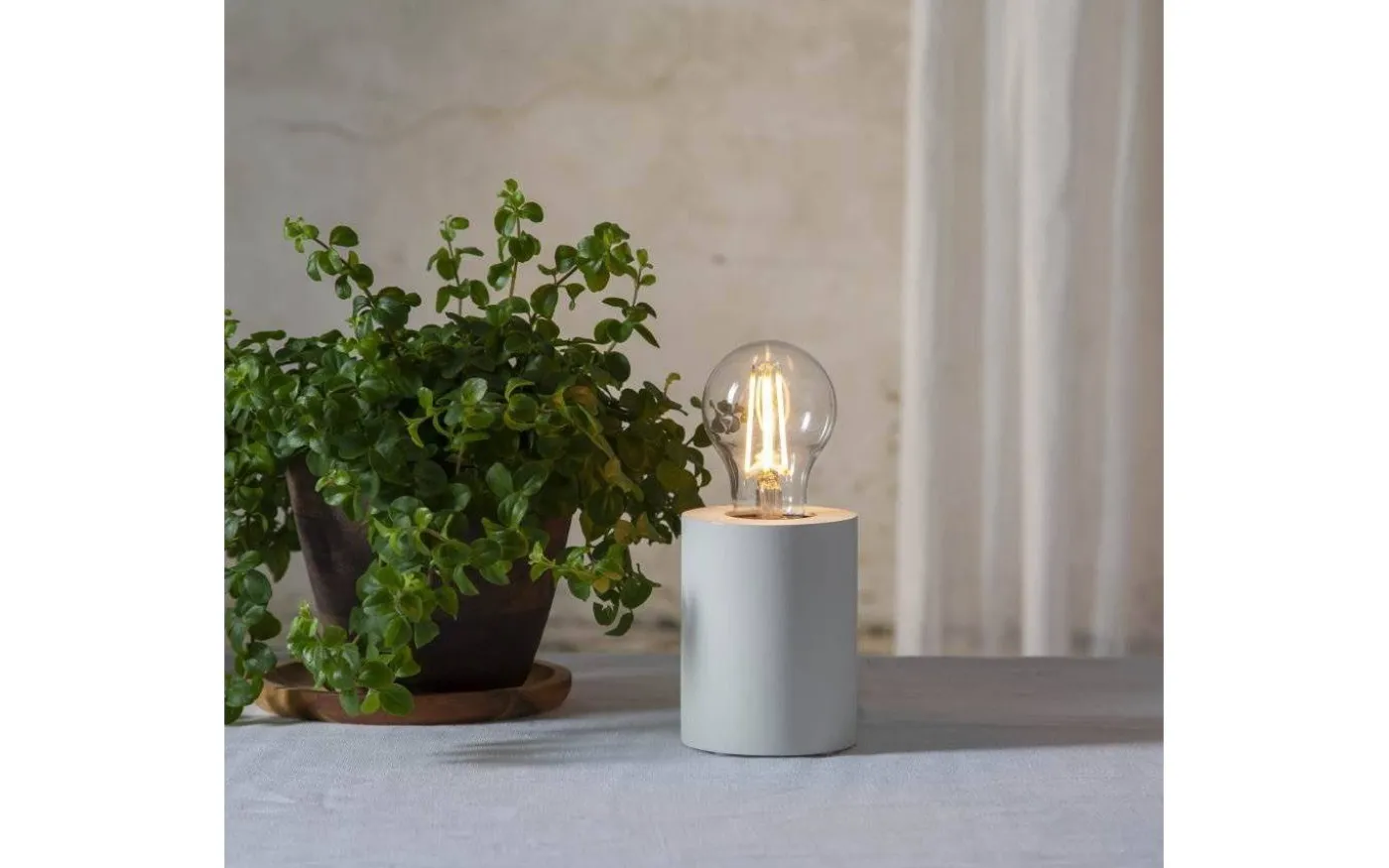 Tub Bordslampa E27 10cm Vit