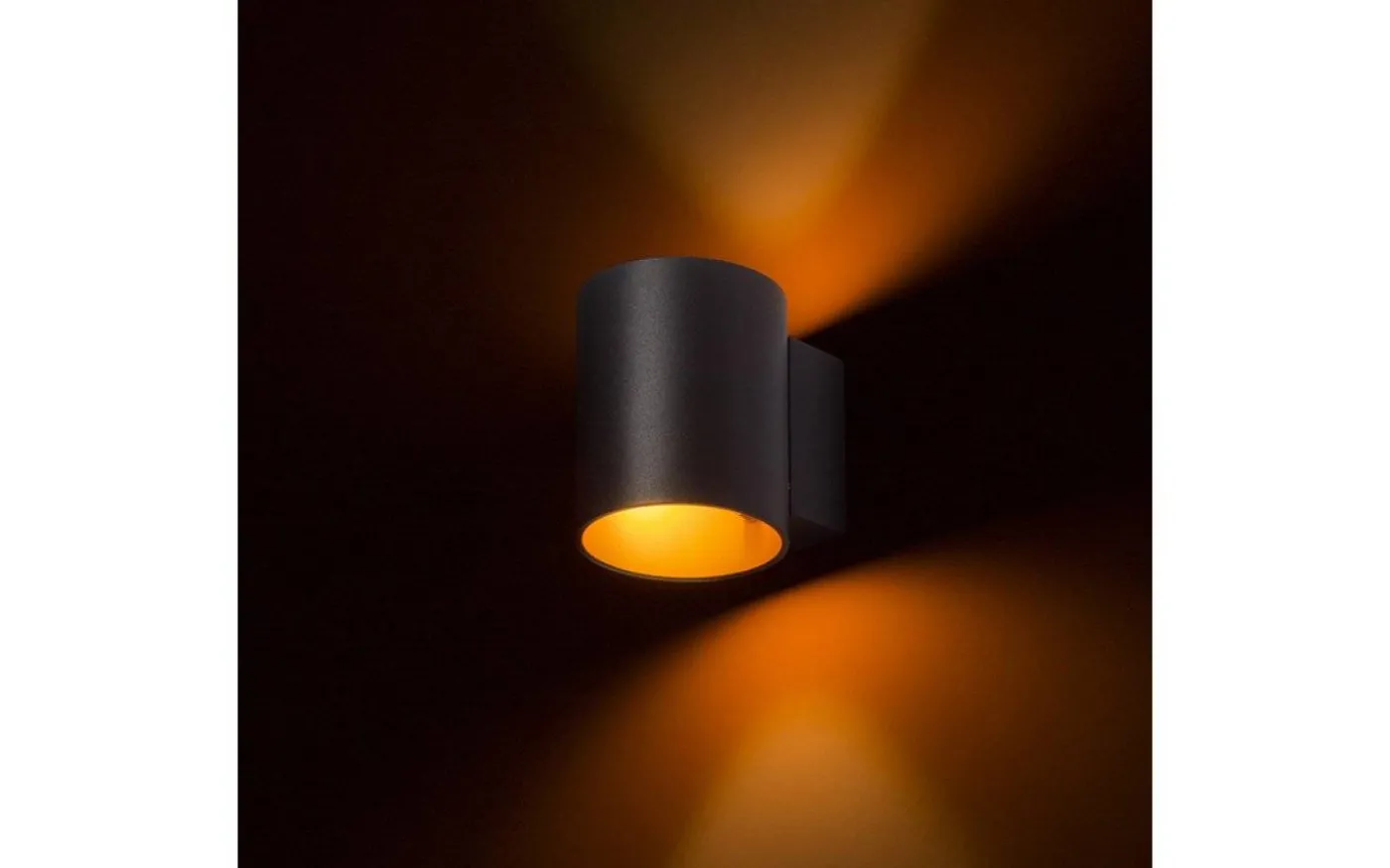 Tuba W Vägglampa Mattsvart/Guld G9