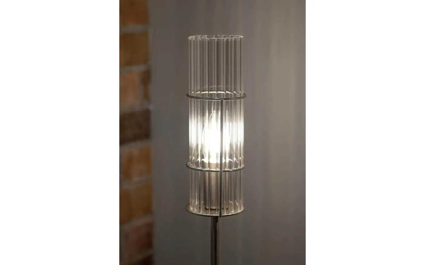 Tubo Bordslampa 65cm Satin Nickel/Klar