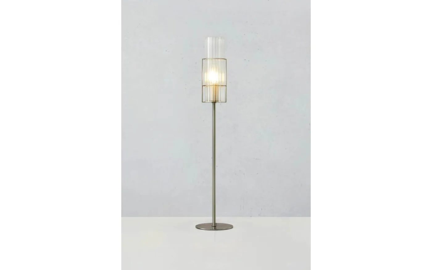 Tubo Bordslampa 65cm Satin Nickel/Klar