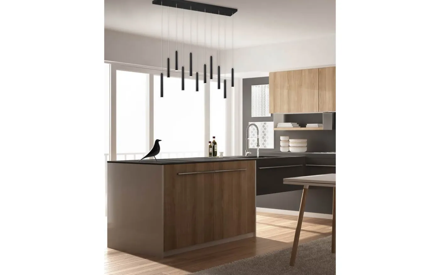 Tubular Takpendel LED 115cm mattsvart