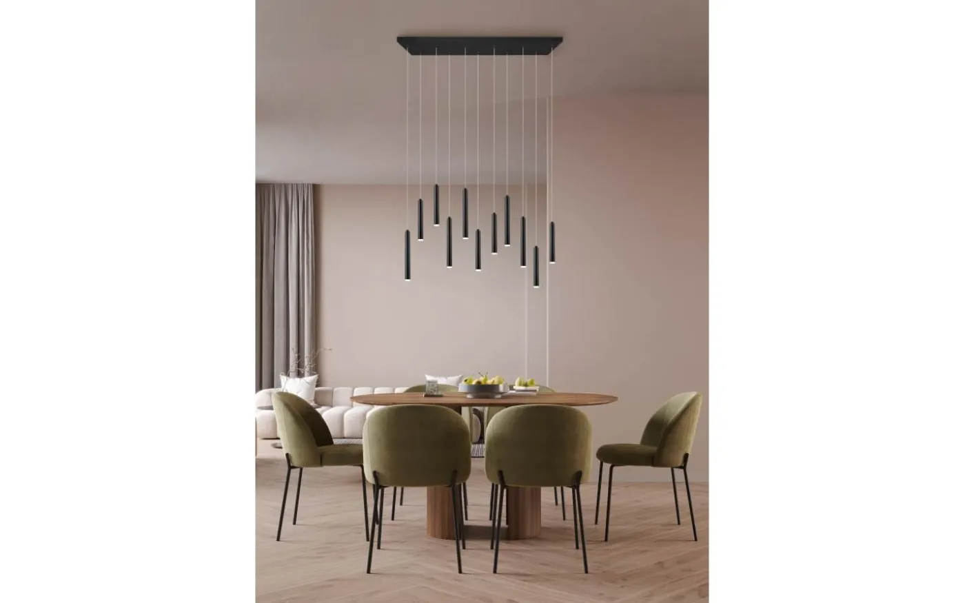 Tubular Takpendel LED 115cm mattsvart