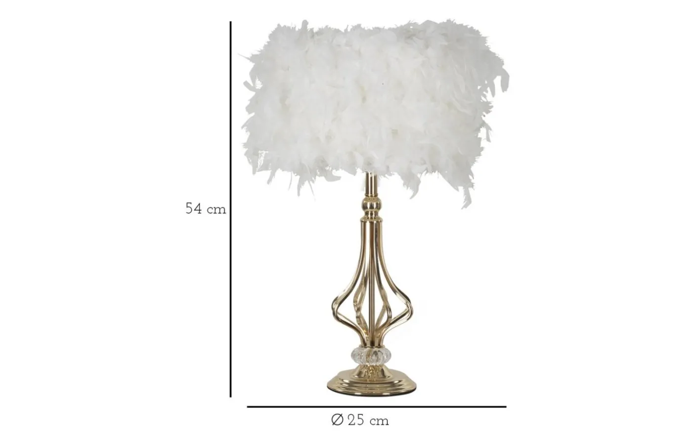 Tutto Bordslampa Fjädrar 54cm Vit