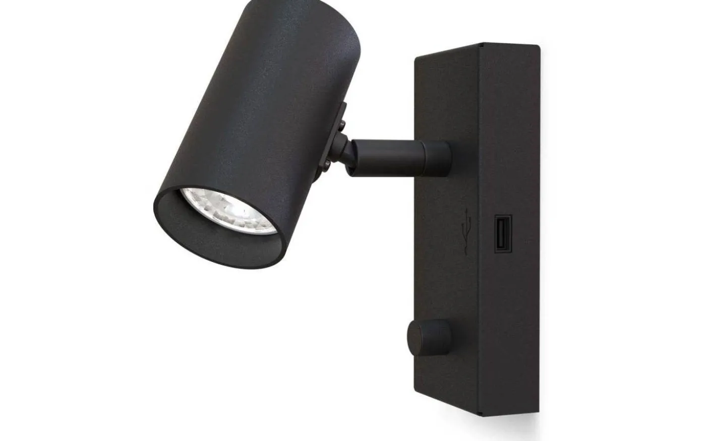 Tyson Vägglampa USB Höger Svart