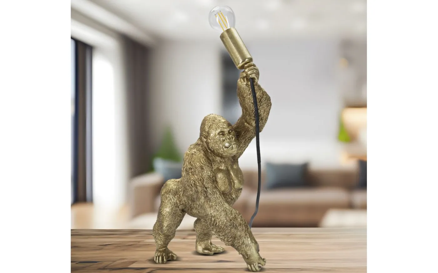 Umbria Bordslampa Gorilla 40cm Guld