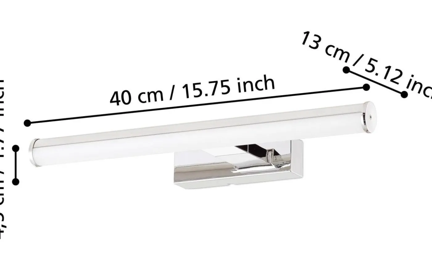Vadumi Spegelbelysning 40cm LED 4000K 7,5W Krom IP44