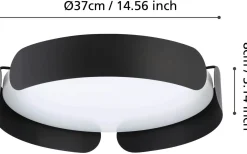 Valcasotto Plafond 37cm LED 3000K 21,6W Svart