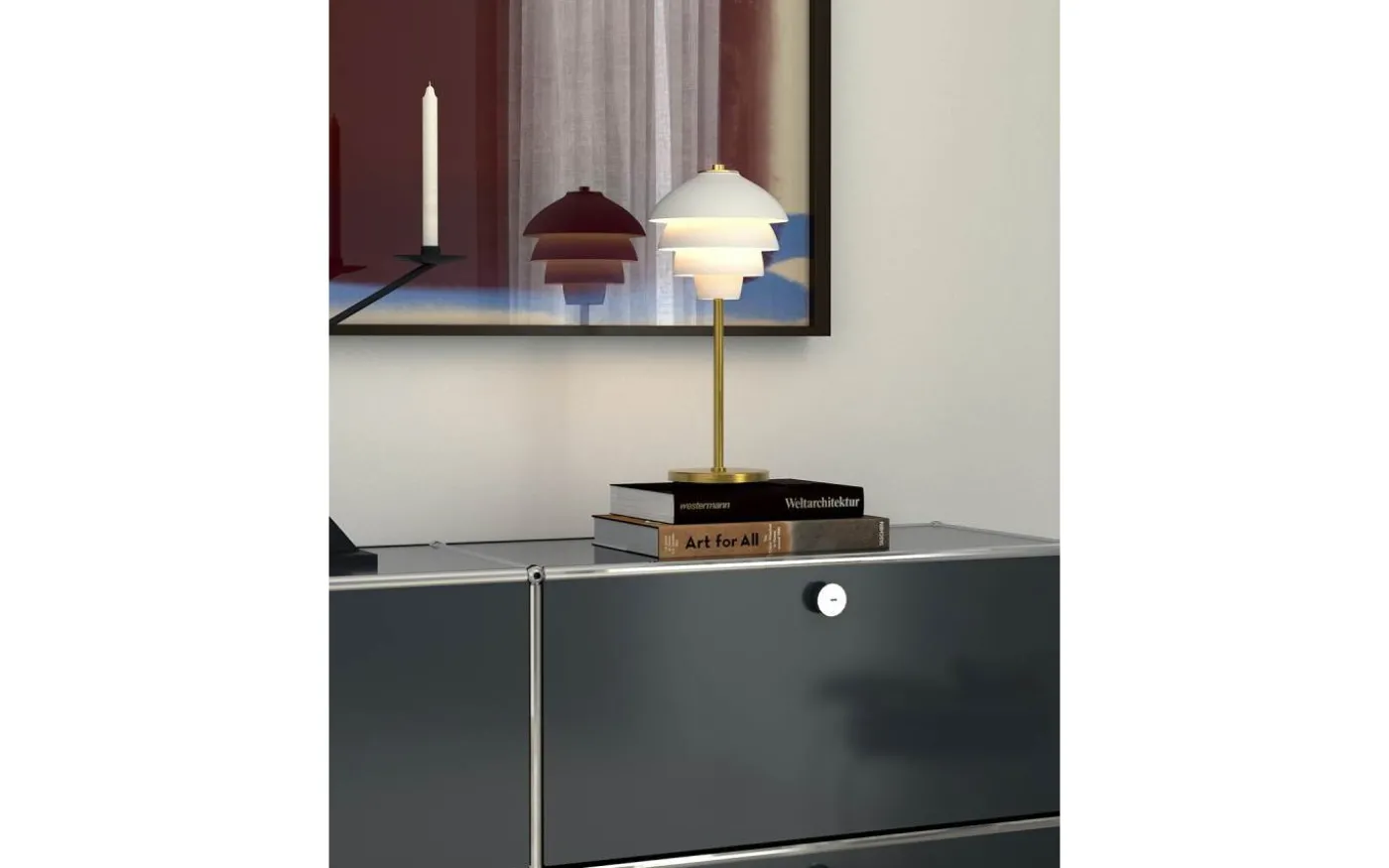 Valencia Bordslampa 41cm Vit/Mässing