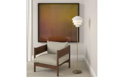 Valencia Golvlampa 151cm Vit/Mässing