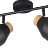 Valentin Spotlight 2-delad E14 matt svart/guld/trä