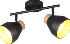 Valentin Spotlight 2-delad E14 matt svart/guld/trä