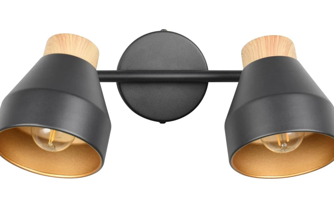 Valentin Spotlight 2-delad E14 matt svart/guld/trä