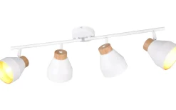 Valentin Spotlight 4-delad E14 matt vit/guld/trä