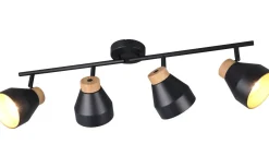 Valentin Spotlight 4-delad E14 matt svart/guld/trä