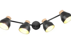 Valentin Spotlight 4-delad E14 matt svart/guld/trä