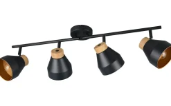 Valentin Spotlight 4-delad E14 matt svart/guld/trä