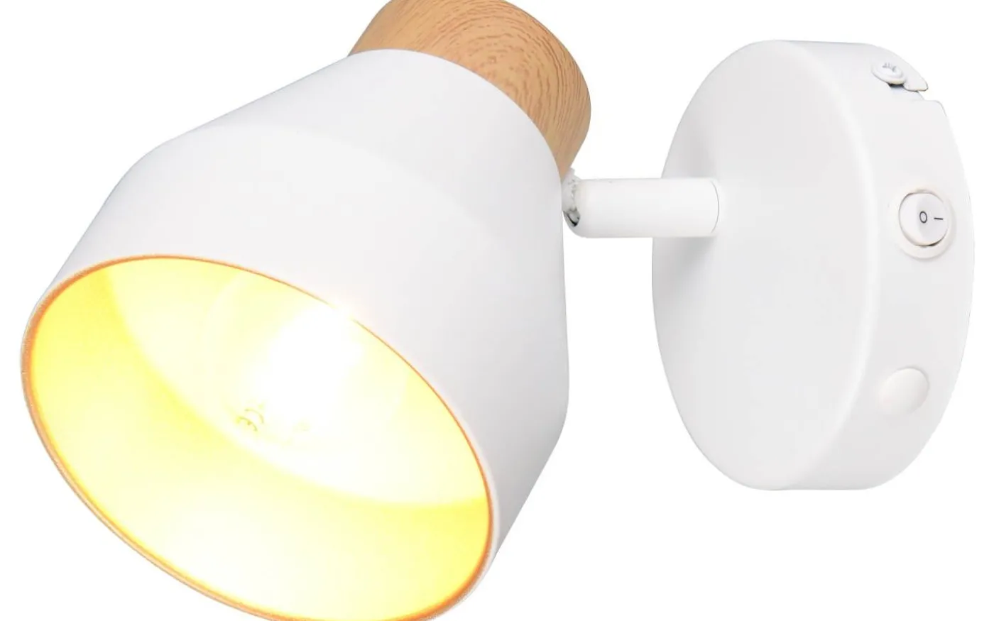 Valentin Spotlight E14 matt vit/guld/trä