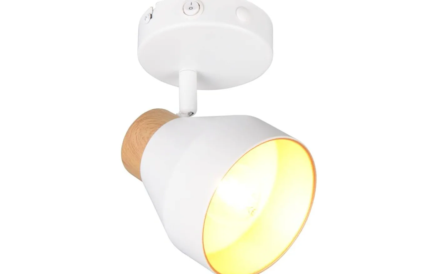 Valentin Spotlight E14 matt vit/guld/trä