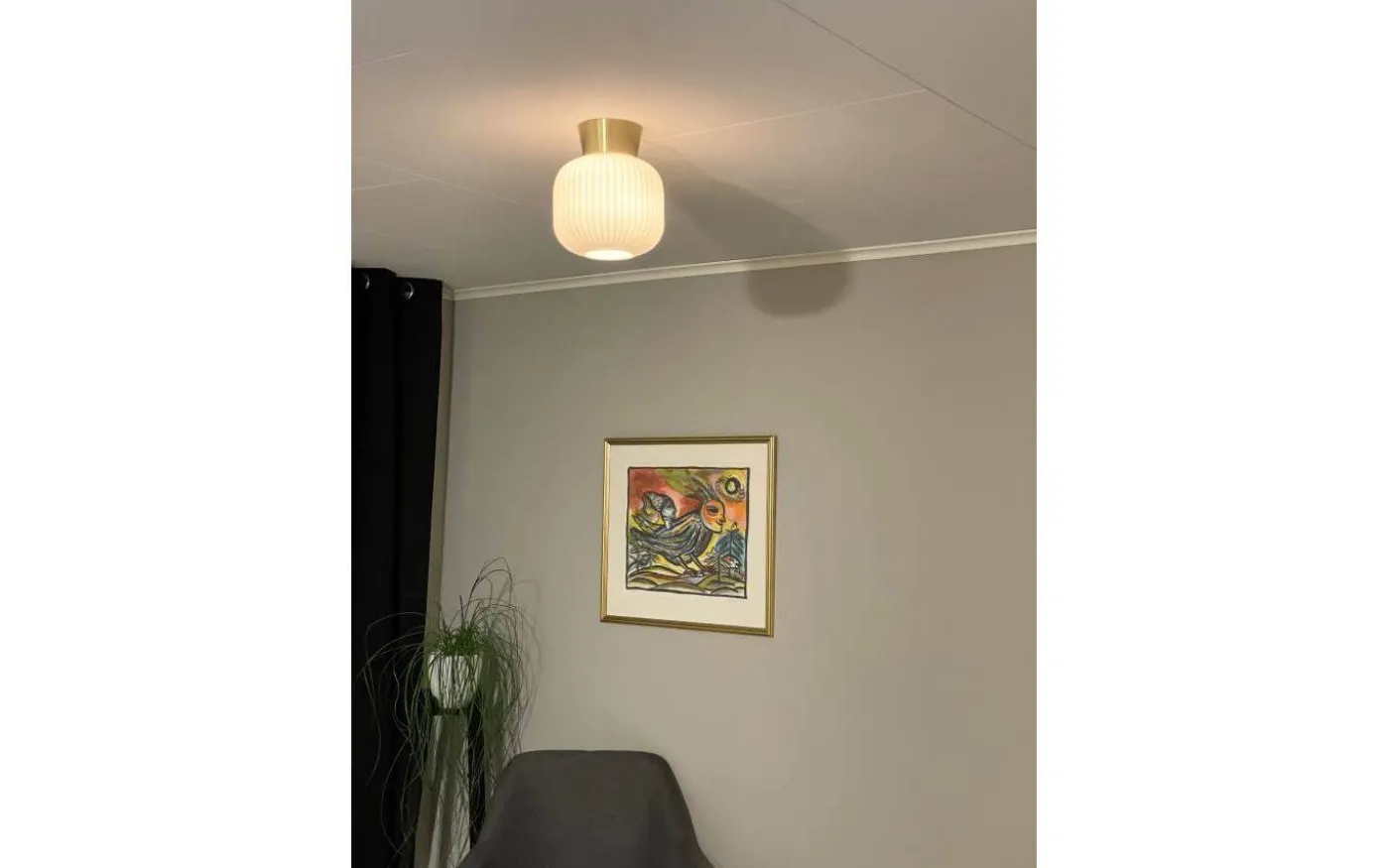 Vanja Plafond 20cm Vit/Matt Mässing
