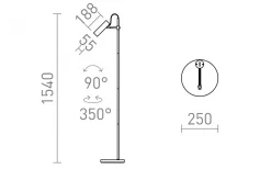Varia Golvlampa 154cm Svart/Mässing