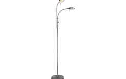 Vegas Golvlampa 140cm LED 3000K 2x7W Dimbar Borstad Stål