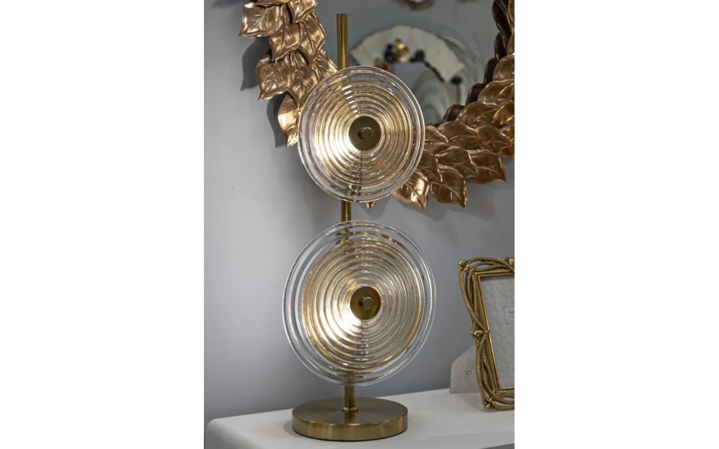 Venedig Bordslampa Glas 63cm Guld