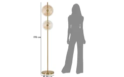 Venedig Golvlampa Glas 168cm Guld