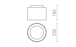 Venice Plafond 23cm Vit/Krom IP44