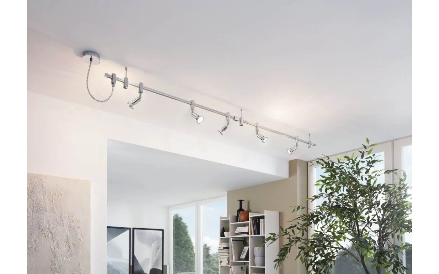 Vilanova Takspotlight 200cm GU10 LED 3000K 5x2,8W Krom