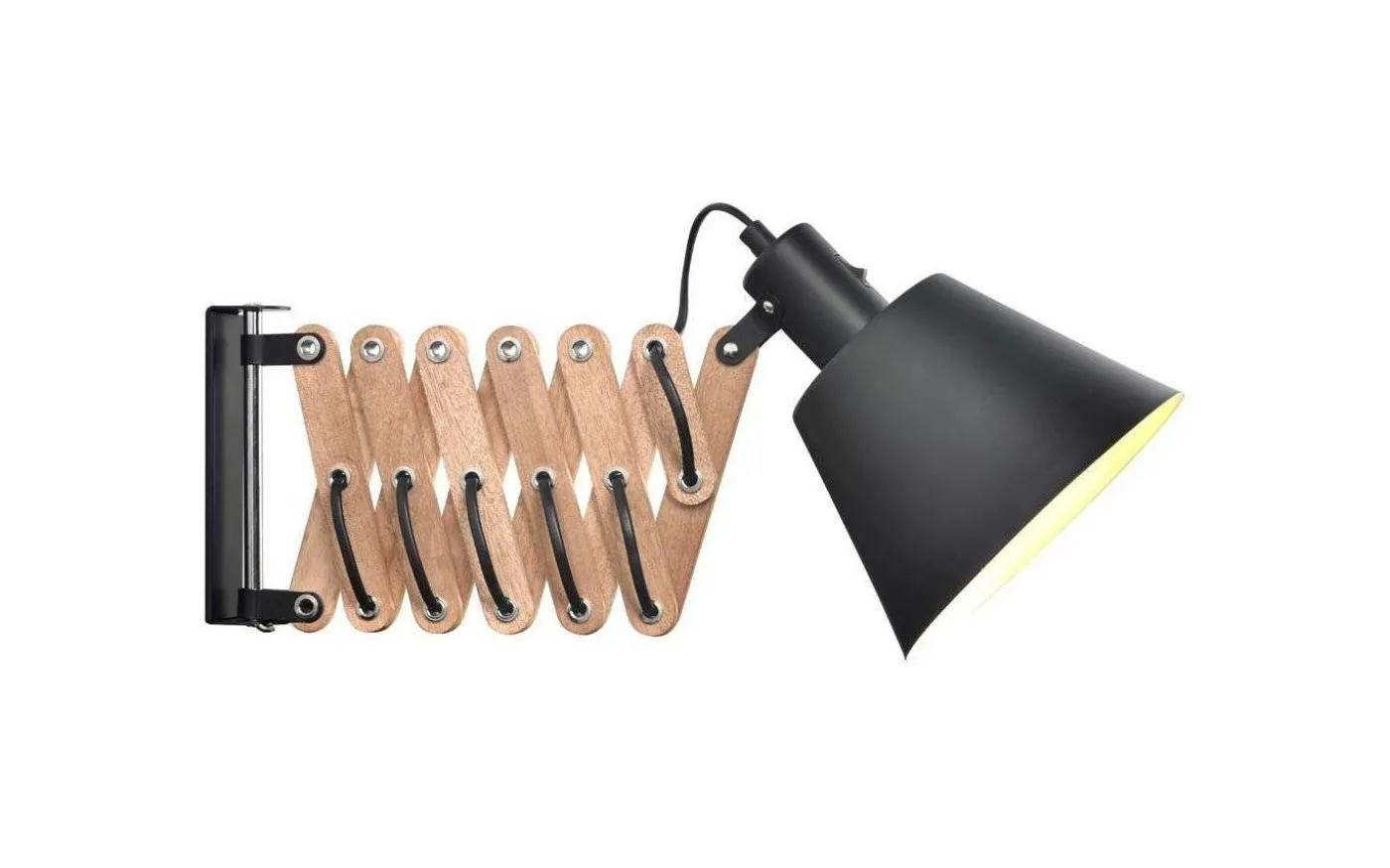 Vintage Vägglampa Valnöt/Svart