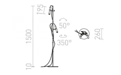Viper Golvlampa 151cm Svart/Krom LED 2x3W 3000K