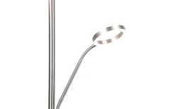 Willis Golvlampa LED med läslampa i borstat stål