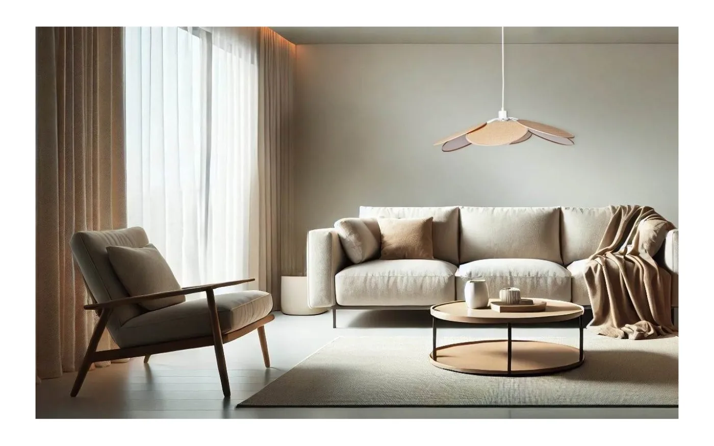 Wing Taklampa 80cm Natur/Vit