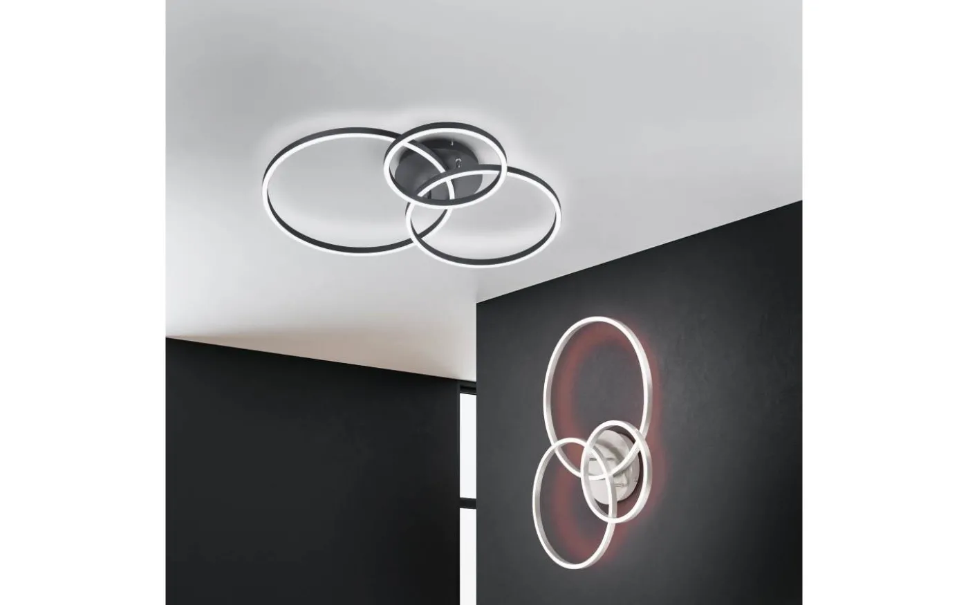 Winona Plafond LED borstad stål RGB